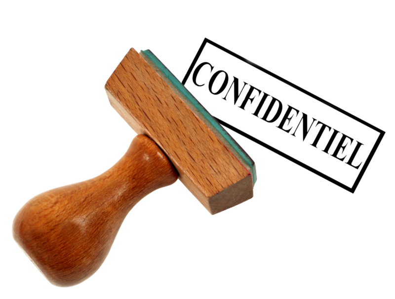 Tampon encreur avec le mot Confidentiel
